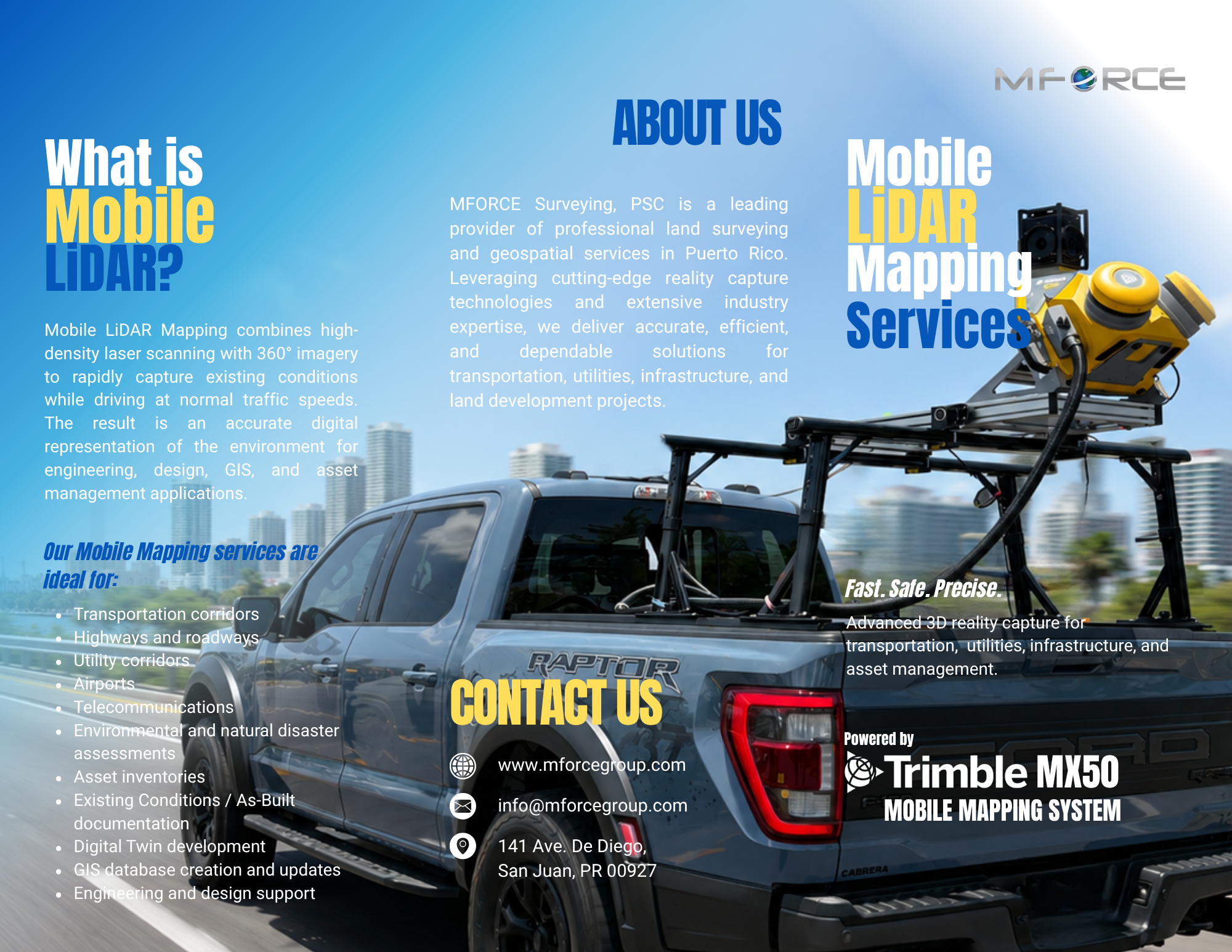 Mobile LiDAR brochure, page 1